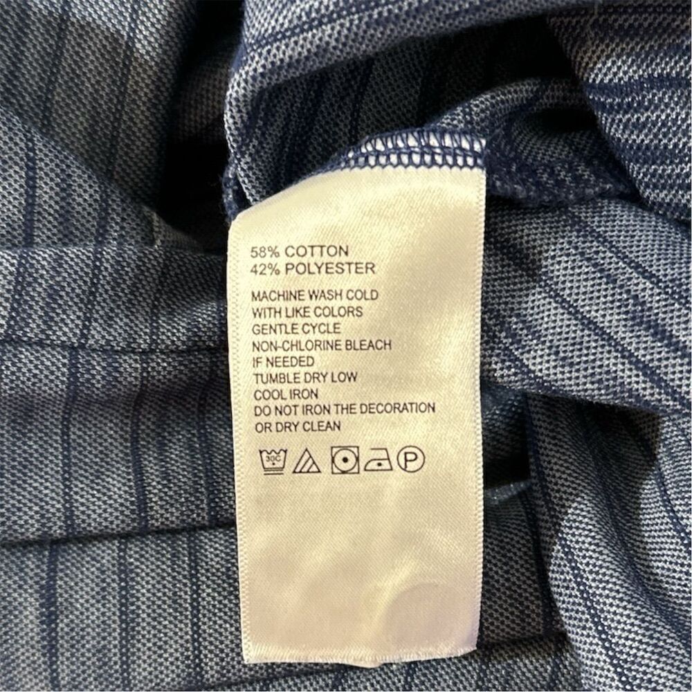 Tommy Bahama Mens Gulf Coast Striped Polo Island Navy Blue Short Sleeve Collared - Picture 7 of 8